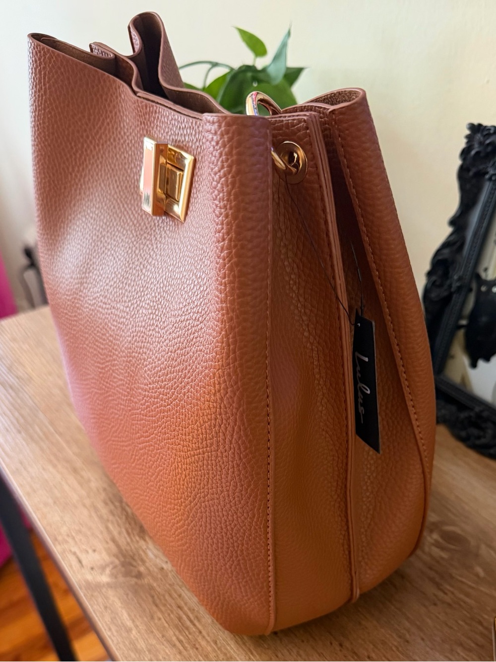Lulus Cognac Brown Shoulder Bag NWT - Picture 8 of 8
